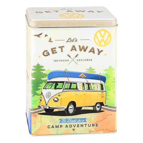  VW LET'S GET AWAY metalen decoratieve doos - 10 x 14 x 20 cm - UF01638 