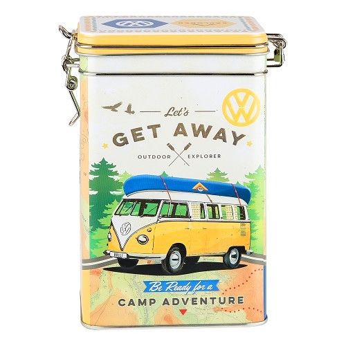 Dekorative Metalldose mit Clip VW COMBI LET'S GET AWAY - 7,5 x 11 x 17,5 cm - UF01639