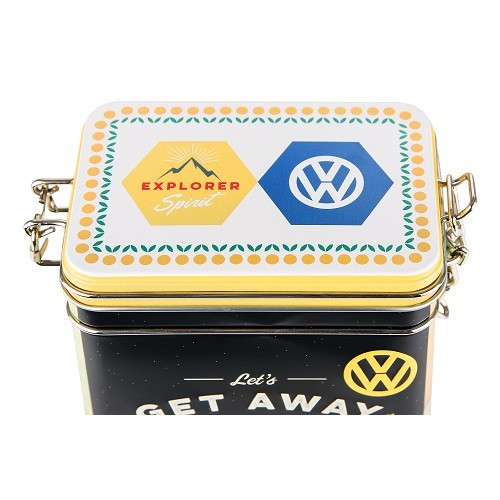  Caixa metálica decorativa com clip VW COMBI LET'S GET AWAY - 7,5 x 11 x 17,5 cm - UF01639-5 