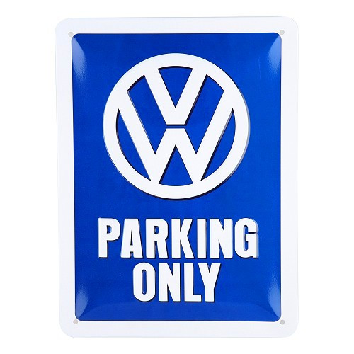  Piastra decorativa in metallo Maggiolino VW PARKING ONLY - 20 x 15 cm - UF01658 