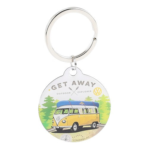  Portachiavi rotondo VW LET'S GET AWAY - 4 cm - UF01678 