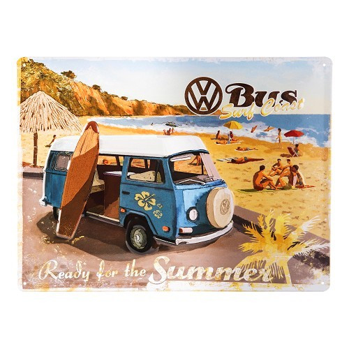  VW READY FOR THE SUMMER metalen naamplaatje - 30 x 40 cm - UF01683 