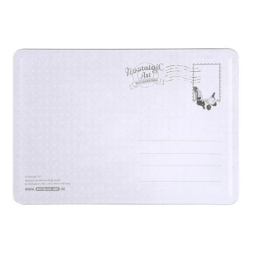  Metallische Postkarte VW COMBI SPLIT ADVENTURE AWAITS - 10 x 14 cm - UF01693-1 