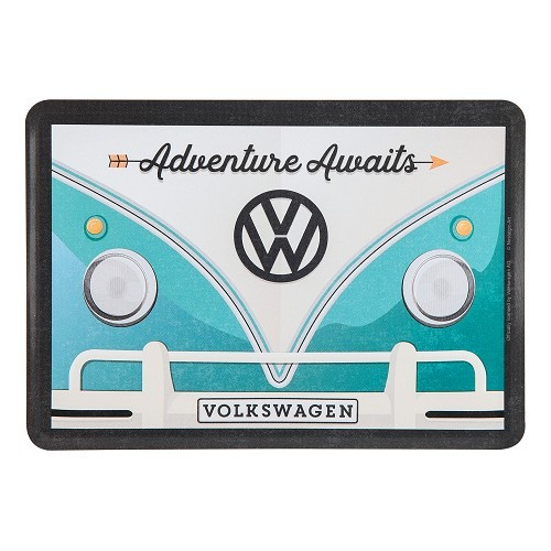  Postal metálica VW COMBI SPLIT ADVENTURE AWAITS - 10 x 14 cm - UF01693 