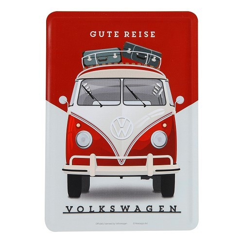  Postal metálica VW COMBI SPLIT GUT REISE - 10 x 14 cm - UF01694 