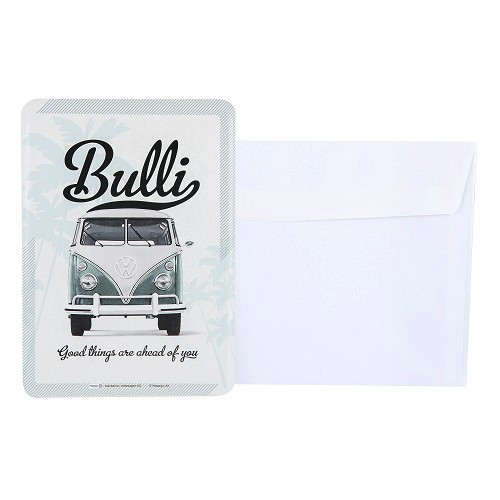 Carte postale métallique VW COMBI SPLIT BULLI - 10 x 14 cm - UF01697