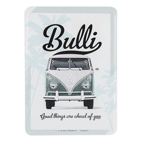  Cartolina in metallo VW COMBI SPLIT BULLI - 10 x 14 cm - UF01697 