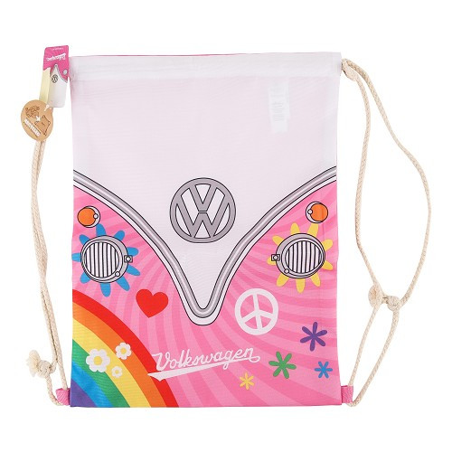  Saco de viagem em tecido VW Combi Split - Rosa - UF01735 