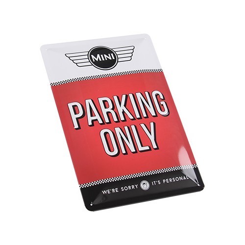  Mini - Parking only decorative metallic plaque - 20 x 30cm - UF01780-1 