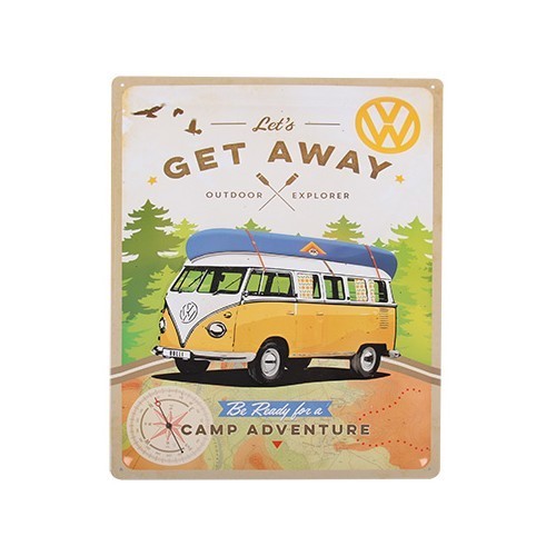  Placa decorativa metálica «Volkswagen Camp Adventure» - 30 x 40 cm - UF01800 
