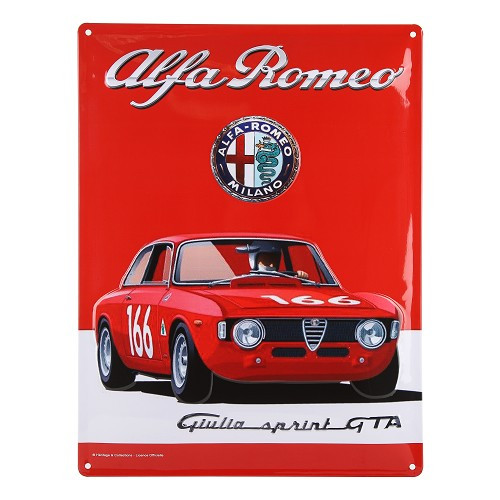  Targa decorativa a rilievo in metallo ALFA ROMEO GIULIA GTA - 40 x 30 cm - UF01801 