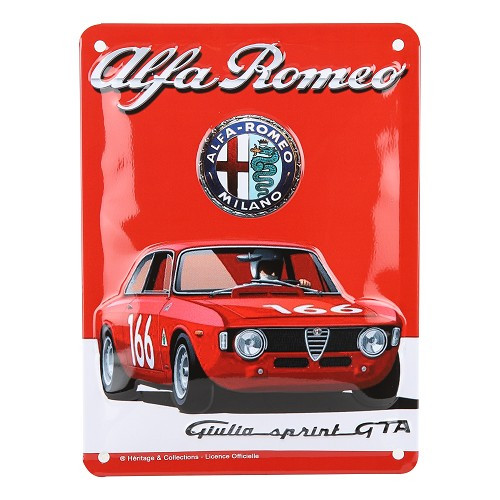  Targa decorativa in metallo ALFA ROMEO GIULIA GTA - 20 x 15 cm - UF01803 