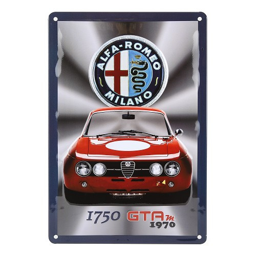  Targhetta in metallo ALFA ROMEO 1750 GT AM - 30 x 20 cm - UF01804 