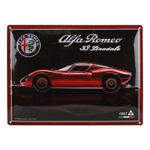  Targhetta in metallo ALFA ROMEO 33 STRADALE - 40 x 30 cm - UF01806 