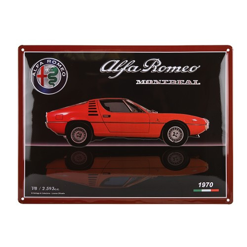  Targa decorativa in metallo ALFA ROMEO MONTREAL - 40 x 30 cm - UF01807 