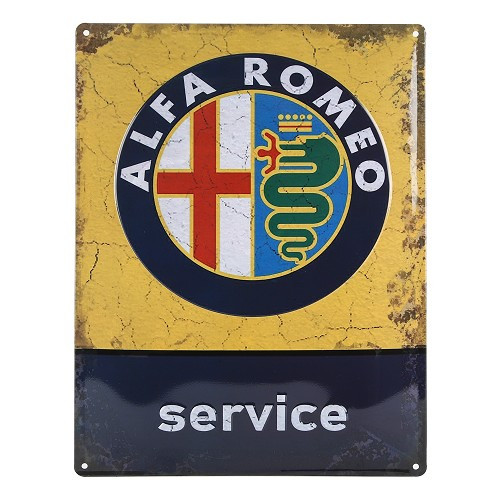  Targhetta in metallo ALFA ROMEO SERVICE - 40 x 30 cm - UF01808 