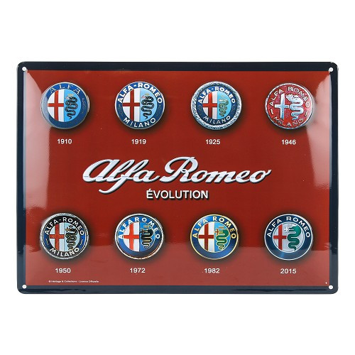  Targhetta metallica ALFA ROMEO EVOLUTION - 40 x 30 cm - UF01809 