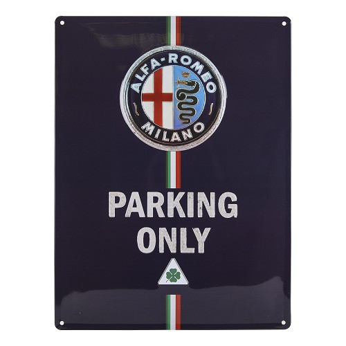  Targa decorativa in metallo ALFA ROMEO PARKING ONLY - 40 x 30 cm - UF01819 