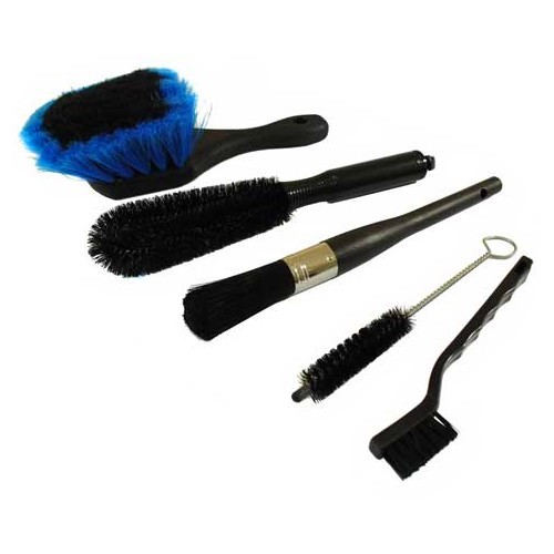 Set of 5 brushes for cars, motorcycles and bicycles