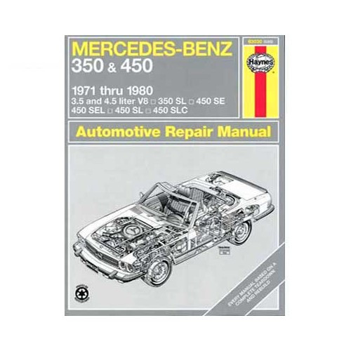  Technisch overzicht voor Mercedes 350SL 450SL R107 (1971-1980) - UF04226 