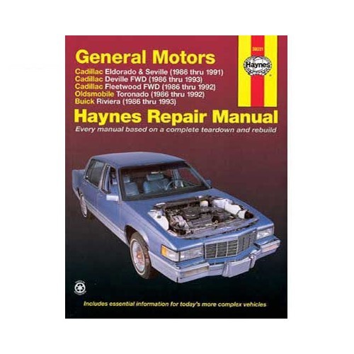     
                
                
    Manual de taller Haynes para Cadillac, Buick y Olsmobile de 86 a 93 - UF04450
