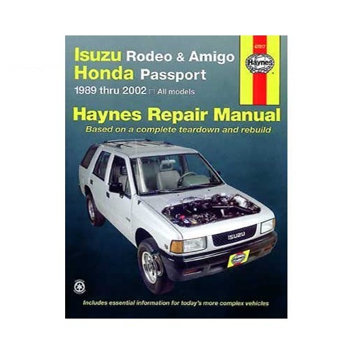     
                
                
    Haynes Technical Review for Isuzu Rodeo, Amigo e Honda Passport de 89 a 2002 - UF04500
