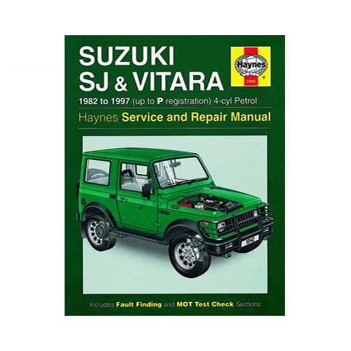     
                
                
    Haynes technical guide for Suzuki SJ Series, Samurai and Vitara from 82 to 97 - UF04560
