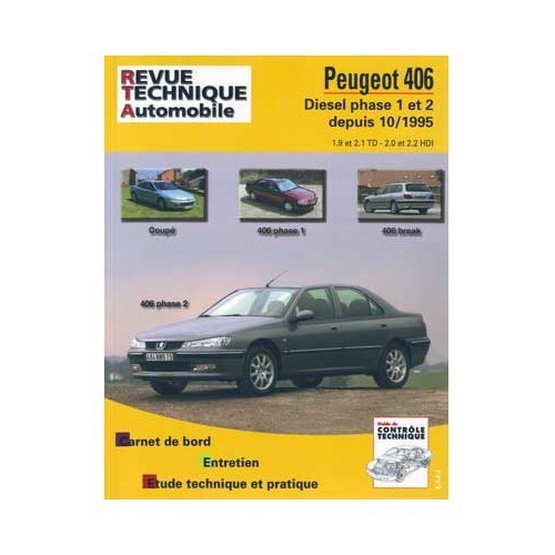     
                
                
    Manual de taller ETAI para Peugeot 406 Diésel fase 1 y 2 desde 10/1995 - UF04665
