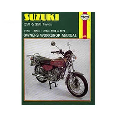     
                
                
    Haynes technical guide for Suzuki 250 and 350 Twins from 69 to 78 - UF04804
