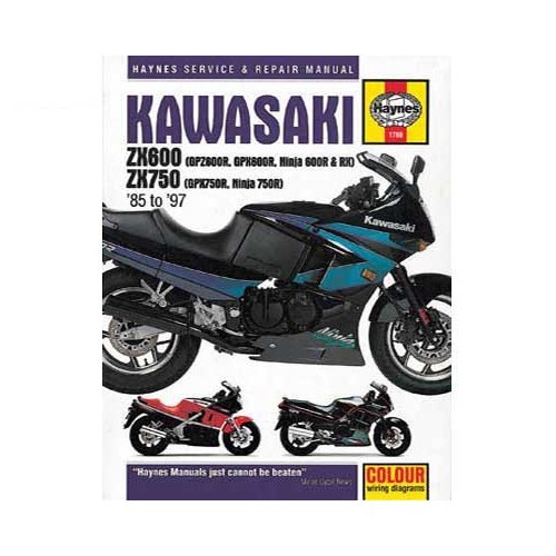     
                
                
    Haynes technical guide for Kawasaki ZX600 and ZX750 from 85 to 97 - UF04816
