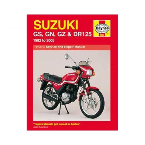     
                
                
    Haynes technical guide for Suzuki GS GN GZ and DR 125 from 82 to 2005 - UF04838
