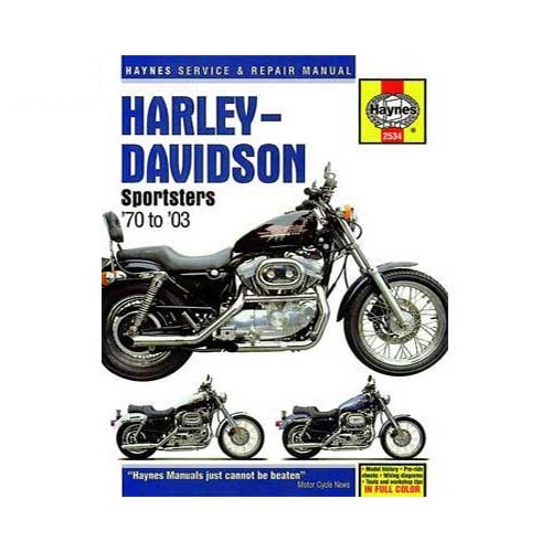     
                
                
    Haynes technical guide for Harley Davidson Sportsters from 70 to 2008 - UF04856
