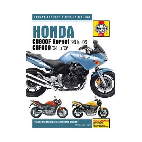     
                
                
    Manual de taller Haynes para Honda CB600F Hornet y CBF 600 de 98 a 06 - UF04872
