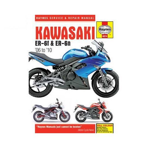     
                
                
    Haynes technical guide for Kawasaki ER 6N and ER 6F from 2006 to 2010 - UF04885
