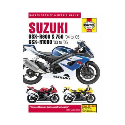  Manual de taller Haynes para Suzuki GSX-R600/750 04-05 y GSX-R1000 03-06 - UF04950 