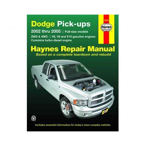     
                
                
    Revue technique Haynes pour Dodge Pick-ups de 2002 à 2005 - UF04983
