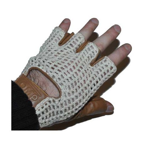 Gants OMP "doigts coupés" de conduite en cuir "Tazio" - Taille L - UF08150L