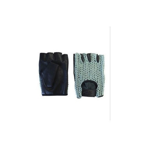  Gants OMP "doigts coupés" de conduite en cuir noir et gris - Taille L - UF08155L 