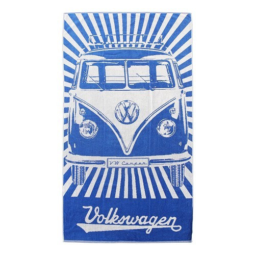  Blaues Strandtuch mit VOLKSWAGEN Kombi-Motiv SPLIT - UF08178 