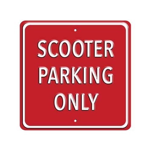     
                
                
    Segno rosso e bianco "Scooter Parking Only" - 30 x 30 cm - UF09274
