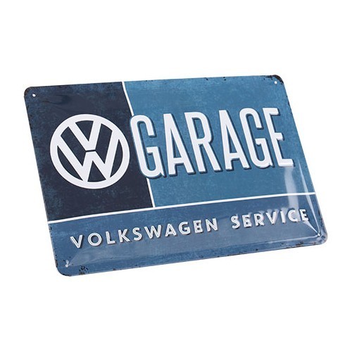 Piastra metallica decorativa "VW Garage" - 30 x 20 cm - UF18020