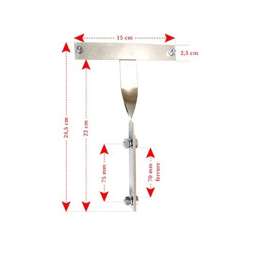 Support inox de plaque F pour grosse ferrure - UF1910