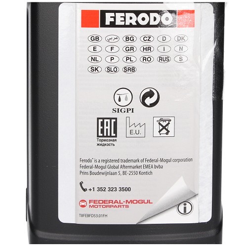  Rem- en koppelingsvloeistof Ferodo DOT 5.1 - 1 liter - UH27000-1 
