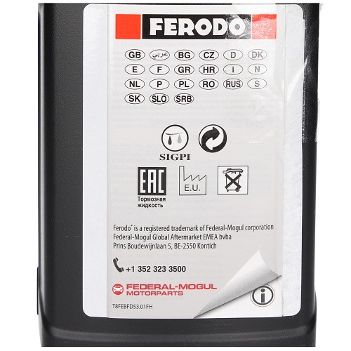 Brems- und Kupplungsflüssigkeit FERODO DOT 5.1 - 1 Liter - UH27000