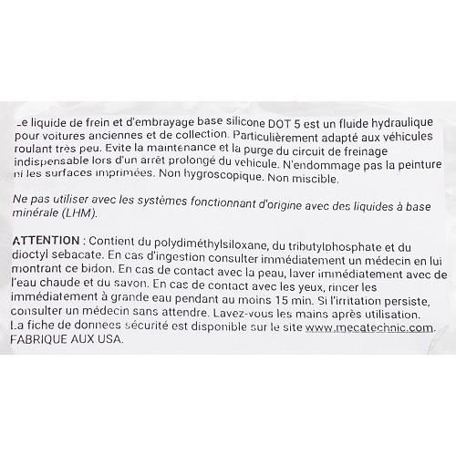 Líquido de frenos y embrague de silicona DOT5 - 1 Litro - UH27001