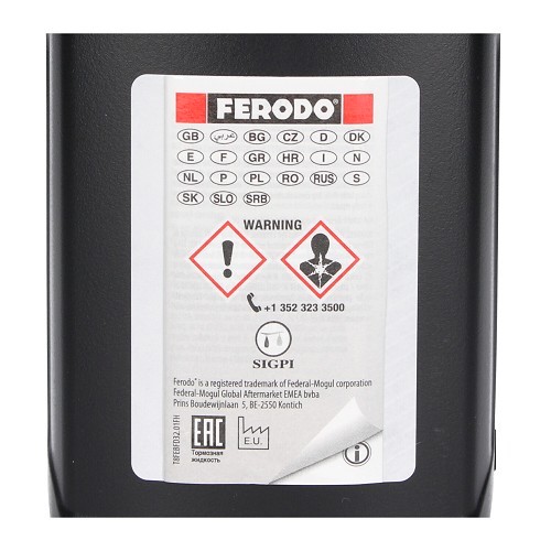 FERODO DOT 4 brake and clutch fluid - bottle - 1 Liter - UH27002