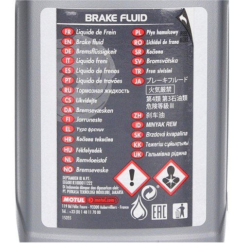 Brake fluid MOTUL DOT 3 and 4 - 500ml - UH27012