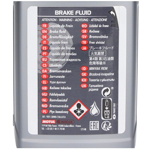 Brake and clutch fluid MOTUL RBF 660 Factory Line DOT 4 - 100% synthetic - 500ml - UH27014