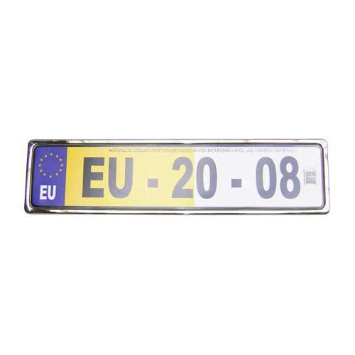  1 Soporte de placa de inmatriculacióninoxidable pulido cromado - UK10200 