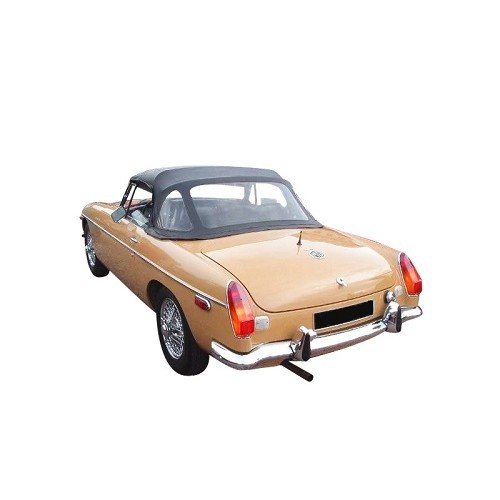  Schwarzes Vinylverdeck für MGB (1963-1970) ausklappbare Bügel - UK50068 